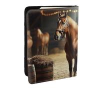 Country Western Cowboys and Horses Printed Passport Holder,Travel Pu Leather Passport Cover Case Organiser for Men Women,6.5 Inch