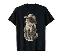 Country Western Vintage Cowgirl Funny Cowboy Cat T-Shirt