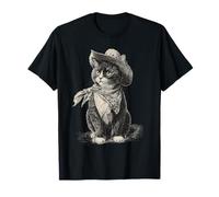 Country Western Vintage Cowgirl Funny Cowboy Cat T-Shirt