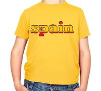 Country Word Flags Spain - Childrens/Kids Crewneck T-Shirt - Daisy - M (7-8 Years)