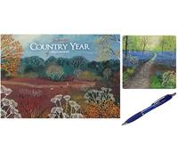 Country Year Jo Grundy 2026 A4 Calendar with Jo Grundy Card Collection - Woodland Blue
