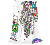 Countryball Polandball World Map Throw Blanket Flannel Fleece Fuzzy Blanket 30"X40" Soft Cozy Lightweight Blanket for Home Decor Bed Sofa Office Bedroom Living Room Travel