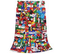 Countryball Polandball World Map Throw Blanket Flannel Fleece Fuzzy Blanket 50"X60" Soft Cozy Lightweight Blanket for Home Decor Bed Sofa Office Bedroom Living Room Travel