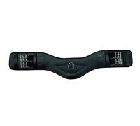 Countrypride EQUIPRIDE ANATOMICAL DRESSAGE GIRTH SHORT GIRTH 100% QUALITY LEATHER ROLL BUCKLES BLACK & BROWN (Black, 70 cm)