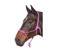 Countrypride Reflective Rope Headcollar with Lead Rope Fully Adjustable (Pink, Cob)