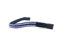 Countrypride SPARKY BLING BROWBAND 5 ROW DIAMANTE FOR BRIDLES IDEAL FOR SHOWING AND DRESSAGE ROYAL BLUE/CLEAR (Brown, Full (16"))