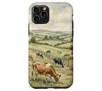 Countryside Cow Pasture Rustic Farm Landscape Illustration Case for iPhone 11 Pro