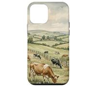 Countryside Cow Pasture Rustic Farm Landscape Illustration Case for iPhone 12 mini