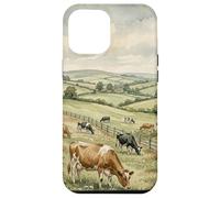 Countryside Cow Pasture Rustic Farm Landscape Illustration Case for iPhone 12 Pro Max