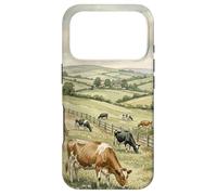 Countryside Cow Pasture Rustic Farm Landscape Illustration Case for iPhone 17 Pro