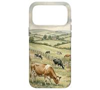 Countryside Cow Pasture Rustic Farm Landscape Illustration Case for iPhone 17 Pro Max