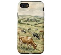 Countryside Cow Pasture Rustic Farm Landscape Illustration Case for iPhone SE (2020) / 7/8