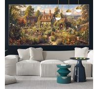 Countryside Diamond Painting Kits for Adults 70x30cm Diamond Art Pastoral Painting by Numbers for Children with Full Square Drill Accessories, DIY Crystal Arts and Crafts Cross Stitch Pictures y-w620