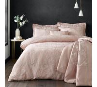 Portfolio Home Haworth Jacquard Floral Blush Pink Double Soft Easy Care Bed Linen Bedding Duvet Cover Quilt Set With Pillow Cases
