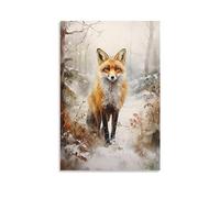 Countryside Fox Wall Art Prints Vintage Wildlife Rustic Animal Pictures on Canvas Poster Wall Decor for Bedroom Home Decorations