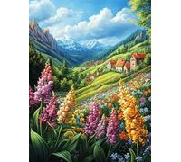 Countryside Meadow Landscape 500 Pcs Jigsaw Puzzle Bundle Mitos Animal Planta Family Puzzle Lovers Fun Family Game Mindful Activity Spring Gift Precision Cut Cardboard 500 PCS