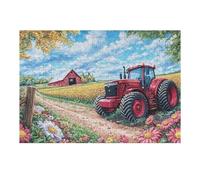 Countryside Red Tractor 300 PCS/40x28cm Jigsaw Puzzles Puzzles for Adults Teens Fun Family Game Team Building Stress Reducing Autumn Eco Friendly Cardboard 300 PCS/40x28cm