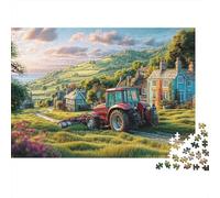 Countryside Tractor 1000 Piece Jigsaw Puzzle Paper for Adults Rural Landscape Puzzle Game for Family Focus Home Decor Gift 52x38cm/1000pcs