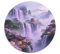 Countryside Views 1000 Pieces for Kids, Round Puzzle, Unique Challenging Stress Reliver Educational Toys for Toddlers 1000pcs (67.5x67.5cm)