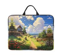 Countryside Village Pattern Laptop Sleeve Case 14 in Suitable for Notebook Computer Tablet Traveling Carrying Simple Case