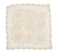 Countryside Vintage Tablecloth, Vintage Square Tablecloth Doily Cotton Lace Crochet Floral Table Cloth Cover for Home, Hotel, Cafe(60 * 60cm Beige)
