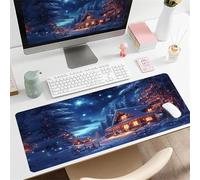 Countryside Winter Night Large Gaming Mouse Pad 900x300x2 mm Long Computer Keyboard Mousepad XXL Mouse Mat Washable with Slip Rubber Base Desk Pad for PC, Laptop, Office