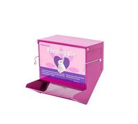 CounttyLivin Metal Small Animal Feeder with Lid, Heavy Duty Rabbit Feeder, Large Capacity Rabbit Food Dispenser, Great for Rabbit, Guinea Pigs, Chinchillas and Other Small Animals.(7.4 inch, Purple)