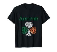County Antrim Belfast Shamrock Ireland Flag, craic and ceol, T-Shirt