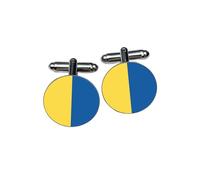 County Clare Cufflinks - Saffron & Blue Irish Colours - Gaelic Football & Hurling Fan Gift - Home County Allegiance Accessory - Groomsmen & Heritage