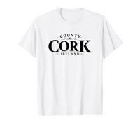 County Cork Ireland Black Print Value Graphic T-Shirt, Men, White, S