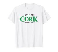 County Cork Ireland Green and Black Print Value Graphic T-Shirt, Men, White, L