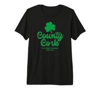 County Cork Ireland The Rebel County Shamrock Green Aged Premium T-Shirt