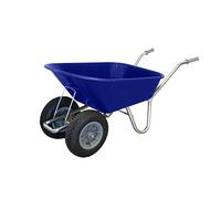 County Cruiser Duo, Twin Wheel, Wheelbarrow 100-120ltr (Puncture proof solid wheel, Blue)