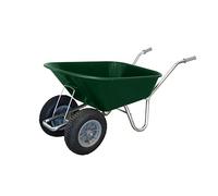 County Cruiser Duo, Twin Wheel, Wheelbarrow 100-120ltr (Puncture proof solid wheel, Green)