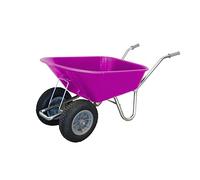 County Cruiser Duo, Twin Wheel, Wheelbarrow 100-120ltr (Puncture proof solid wheel, Pink)