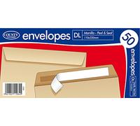 County DL Peel & Seal Manilla Envelopes Pack of 50