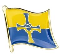County Durham Regional English County Metal Crest Flag Enamel Pin Badge Lapel - 1.9cm x 1.6cm - Hard Enamel County Durham Flag Design - Historic North East England