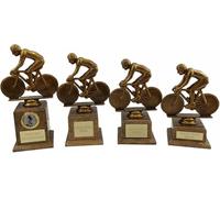 County Engraving Antique Gold Cycling Trophy Award In 4 Sizes Engraved With Any Text (Large)
