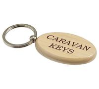 County Engraving Caravan Keys Oval Wooden Keyring Key Ring