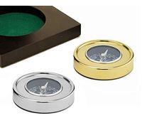 County Engraving Chrome Compass In A Personalised Wooden Display Box, Engraved - Enter Your Own Custom Text (Brass)