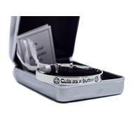 County Engraving Cute as a Button Baby Bracelet & Personalised Engraved Gift Box Christening Gift - Enter Your Own Custom Text