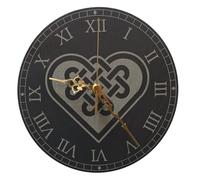 County Engraving Genuine Welsh Slate Wall Clock With Celtic Heart Design, Silent Non-Ticking (RN)