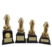County Engraving Knob Head, Penis, Dick, Willy Trophy Humorous Funny Award, Any Text Engraved (Small)