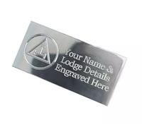 County Engraving Masonic Royal Arch Regalia Briefcase Name Plate Id Plaque Personalised With Name, Lodge Name & Lodge Number (Silver)