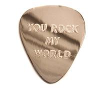 County Engraving Personalised 1mm "You Rock My World" Guitar Plectrum Pick, Engraved - Enter Your Own Custom Text (Black Nickel)