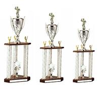 County Engraving Personalised 2 Tier 3 Column Bodybuilding Tower Trophy American Style Awards Engraved With Any Text (Large)