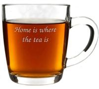 County Engraving Personalised 340ml Curved Glass Tea Cup Drinking Mug, Engraved - Enter Your Own Custom Text…