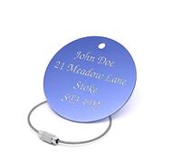 County Engraving Personalised 50mm Large Light Blue Luggage Tag Engraved - Enter Your Own Custom Text