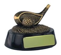 County Engraving Personalised 6cm Antique Gold Resin Driver Golf Club Trophy Award Engraved - Enter Your Own Custom Text