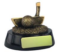 County Engraving Personalised 6cm Antique Gold Resin Putter Golf Club Trophy Award Engraved - Enter Your Own Custom Text